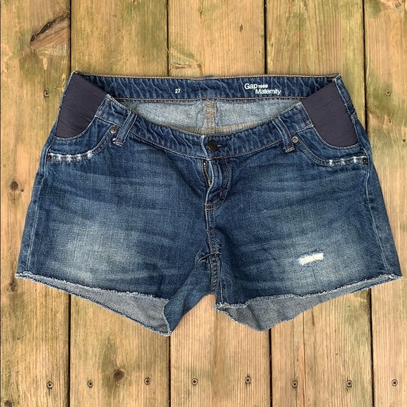 Gap Maternity Inset Panel Denim Shorts - Picture 4 of 5